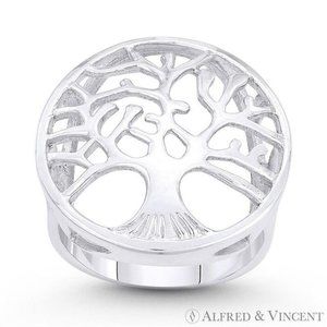 Tree-of-Life Etz Chaim Large Charm Ring in .925 Sterling Silver - Size 9